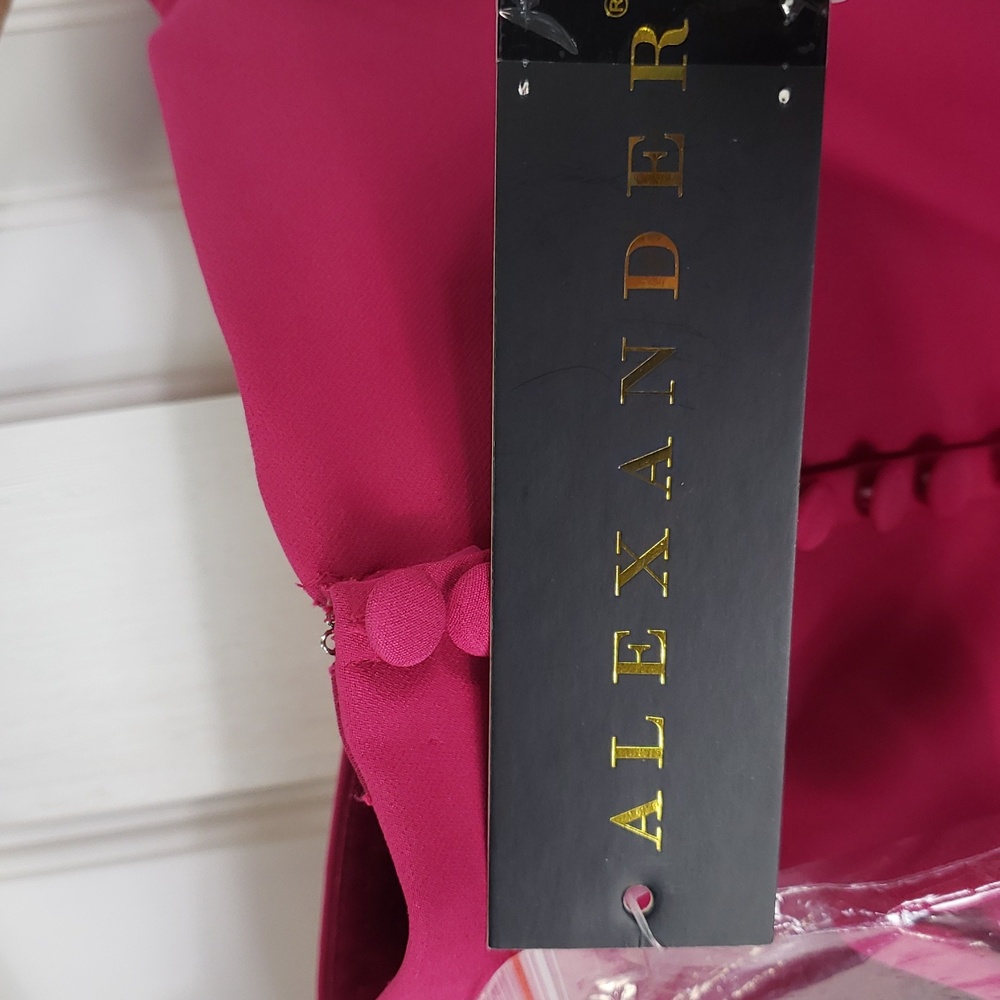 Alexander By Daymor NEW Fuchsia Pink Petal Skirt Maxi Gown Dress Size 6 M1279 - Picture 10 of 15